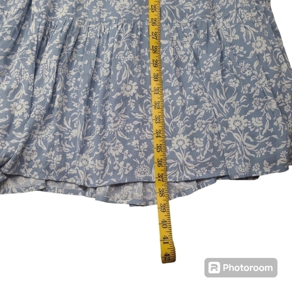 Lucky Brand Ruffle Sleeve V-neck Smocked Bodice Midi Dress Size Large - Picture 8 of 12